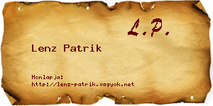 Lenz Patrik névjegykártya